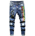 New Casual Embroidery Printed Men's Jeans Denim Straight Pants